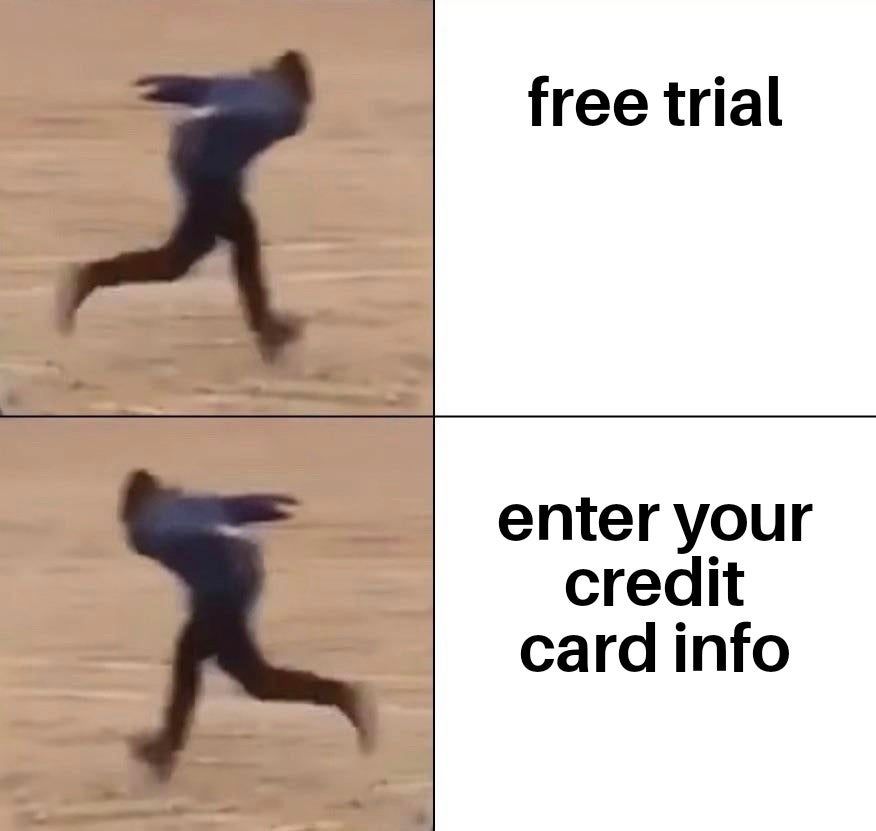 Monkey meme free trial credit card